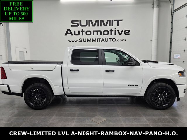 2025 Ram Ram 1500 4x4 Crew Cab Limited: CREW-SHORT-LIMITED LVL A-NIGHT-H.O. HURRICANE-NAV-PANO-1 OWNER