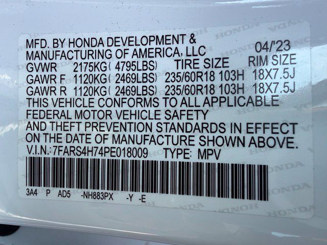 Used 2023 Platinum White Pearl Honda EX-L image 10