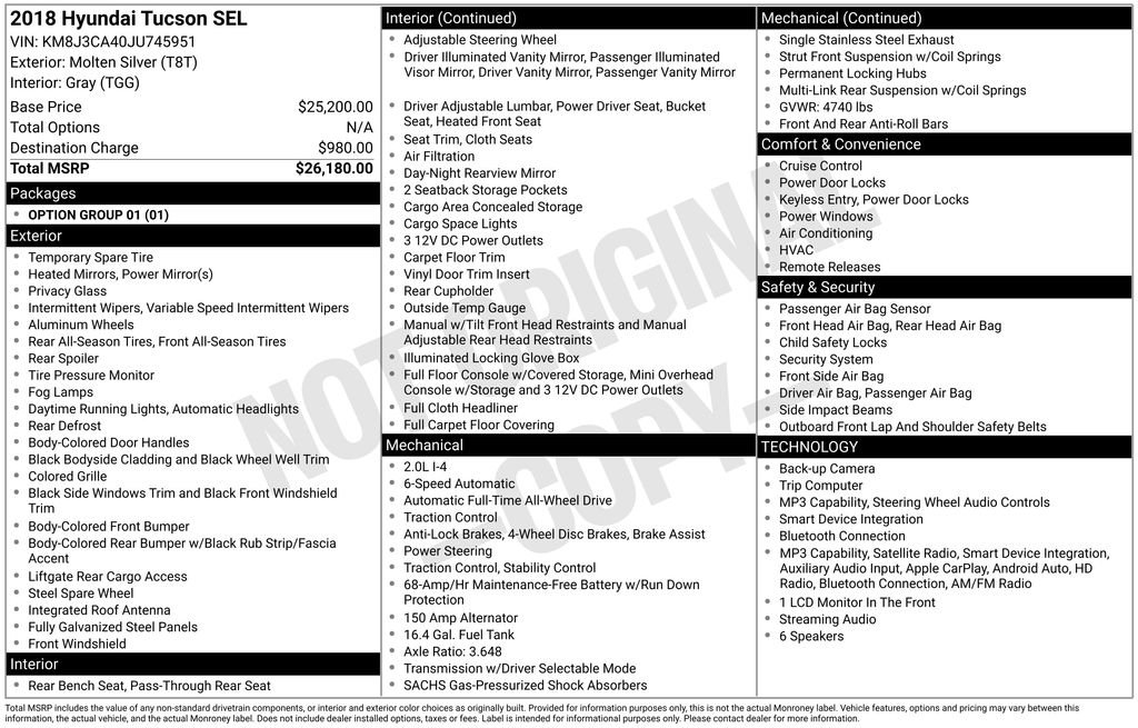 Used 2018 Molten Silver Hyundai SEL image 2