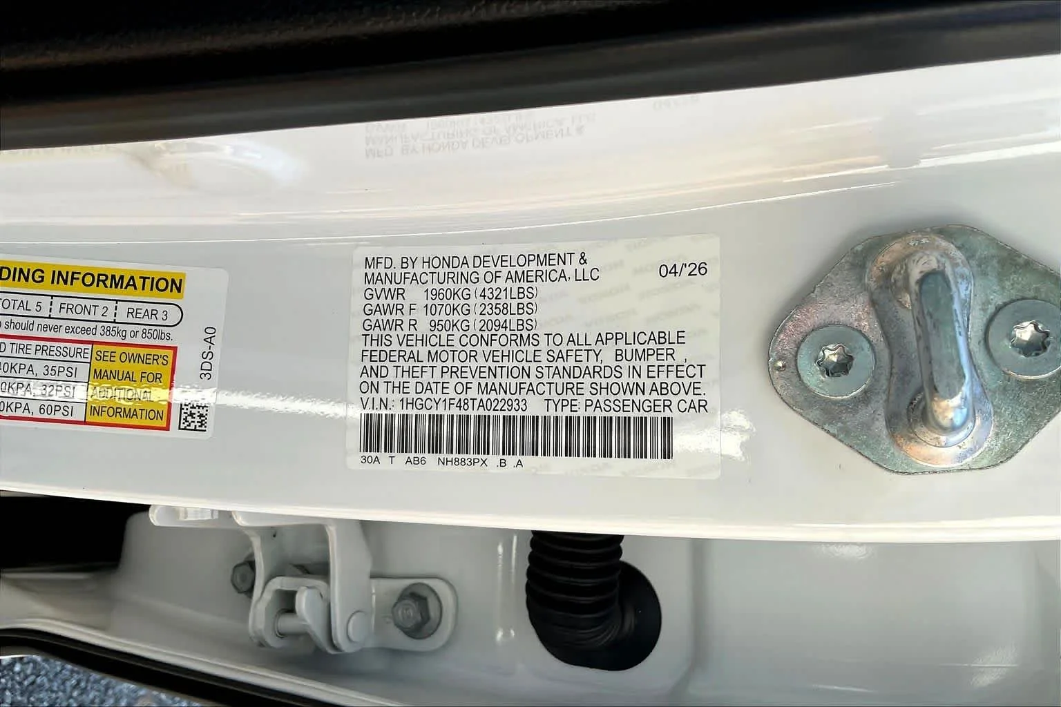 New 2026 Platinum White Pearl Honda SE image 19