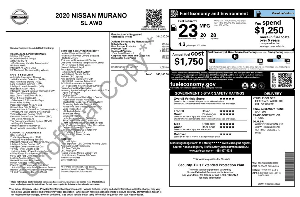 Used 2020 White Nissan SL Intelligent AWD image 6