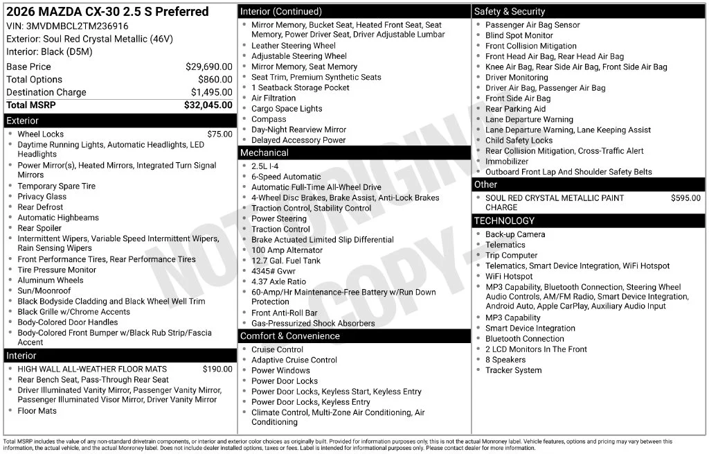 New 2026 Red Mazda 2.5 S Preferred image 3