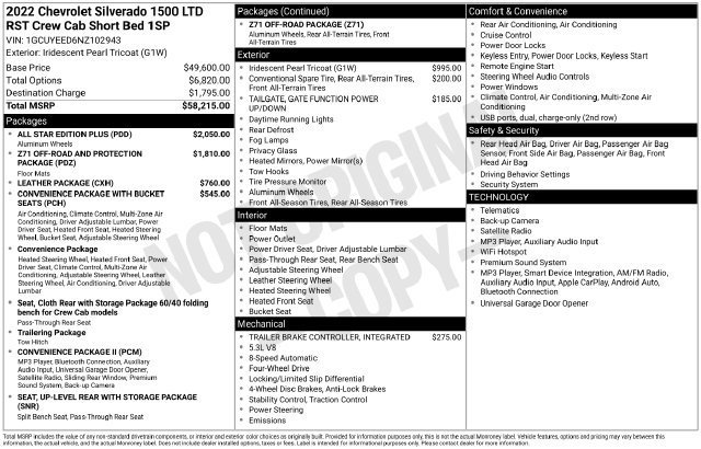 Used 2022 Iridescent Pearl Tricoat Chevrolet RST image 34
