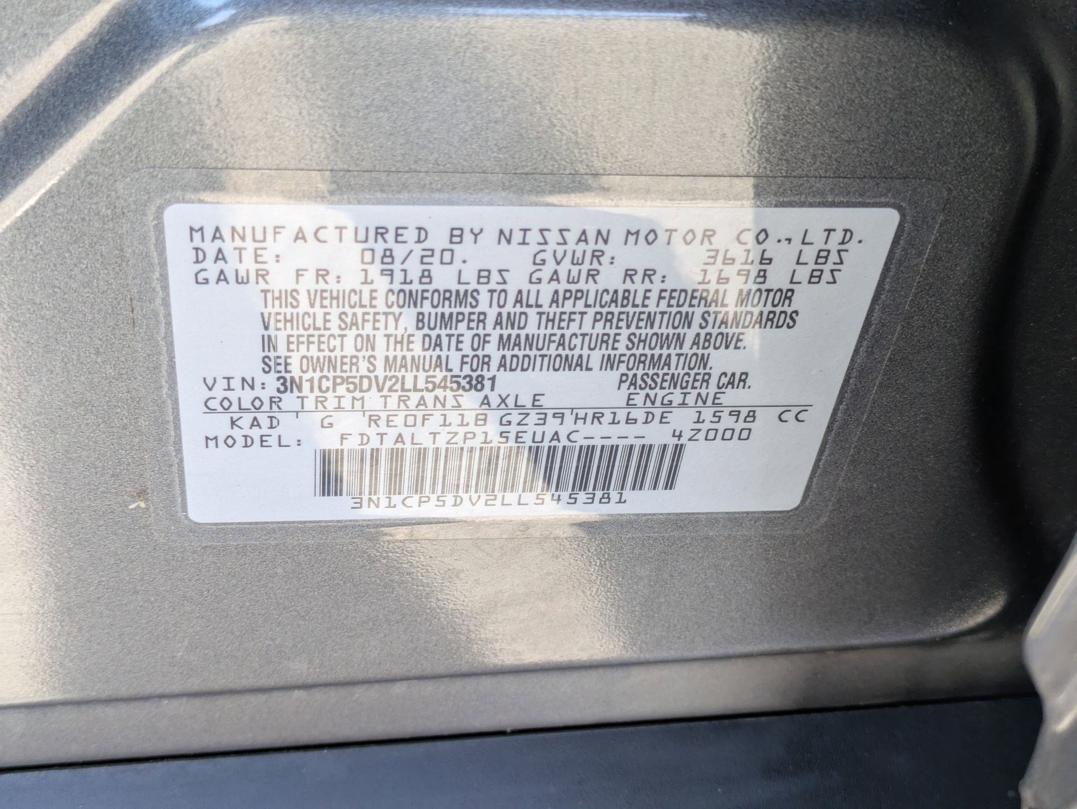 Used 2020 Gun Metallic Nissan SR image 33