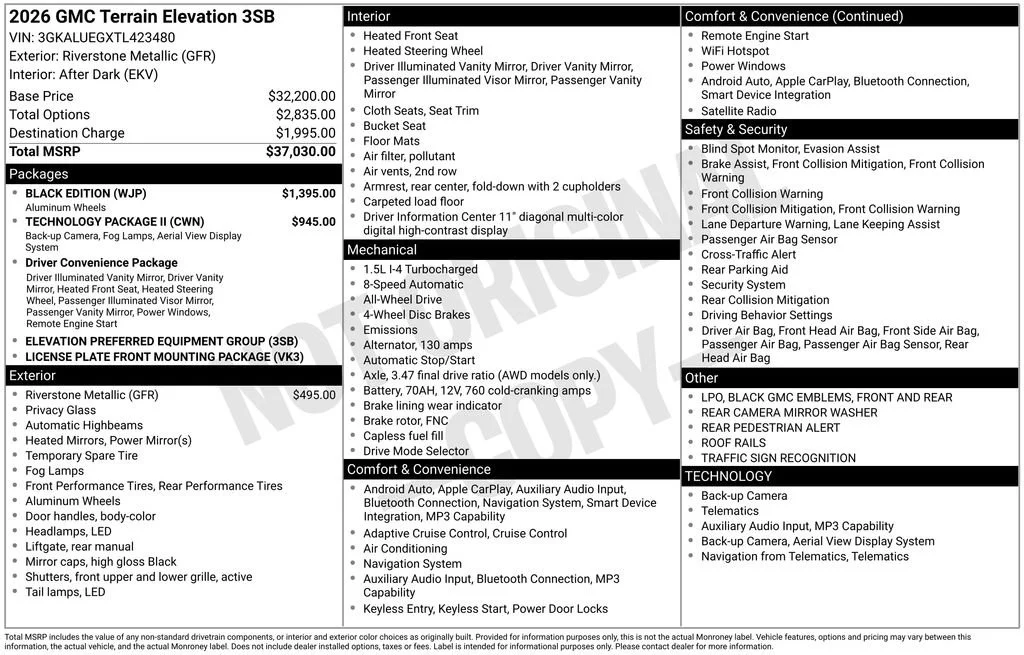 New 2026 Riverstone Metallic GMC Elevation Black Edition image 5