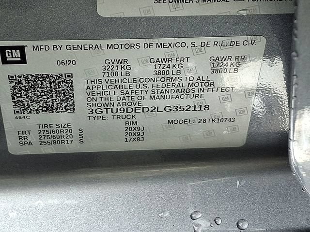 Used 2020 SATIN STEEL METALLIC GMC SLT image 41