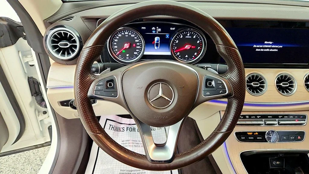 Used 2018 designo Diamond White Mercedes-Benz E 400 RWD Cabriolet w/ AMG® Line, Premium Pkg & Massage Seats image 13