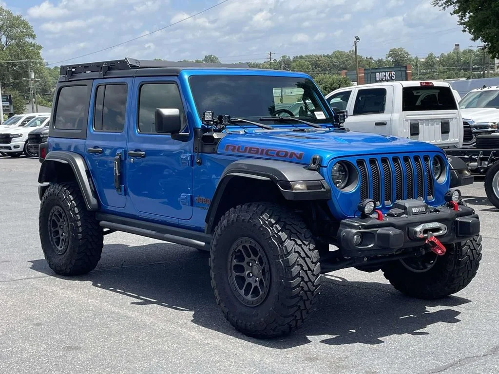 Used 2021 Blue Jeep Unlimited Rubicon image 1