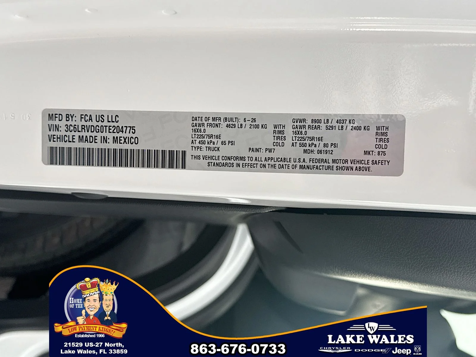 New 2026 Bright White Clear-Coat Exterior Paint RAM  image 26