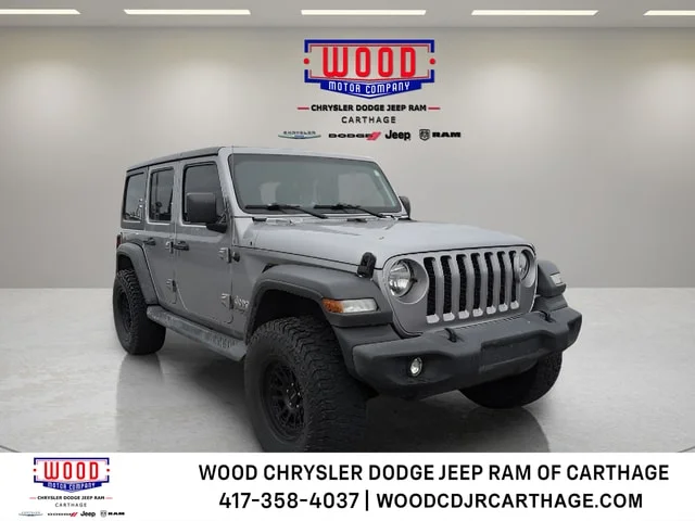 Used 2020 Billet Silver Metallic Clearcoat Jeep Unlimited Sport S image 1