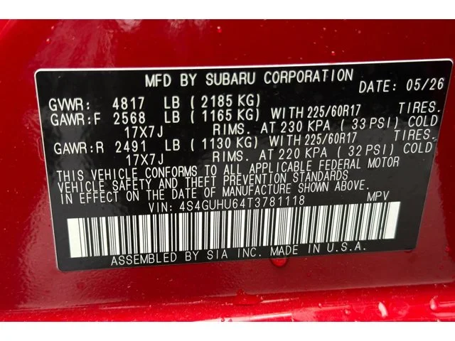 New 2026 LITHIUM RED PEARL Subaru Wilderness image 27