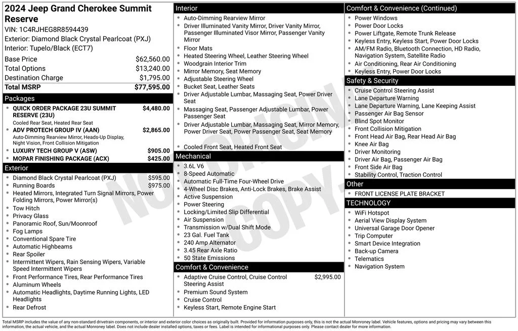 Used 2024 Black Jeep Summit Reserve image 31