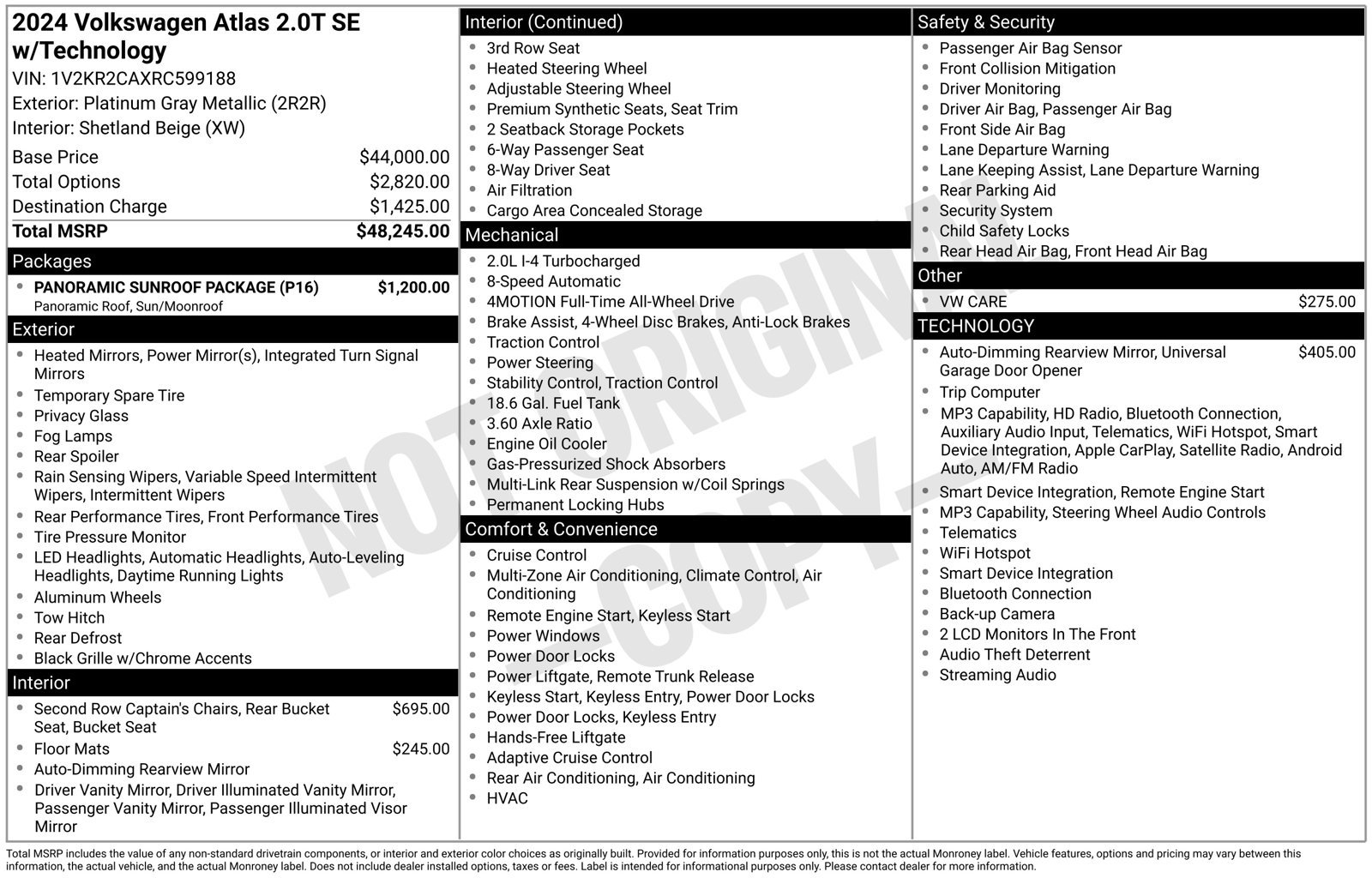 Certified Used 2024 Gray Volkswagen 2.0T SE w/Technology image 10
