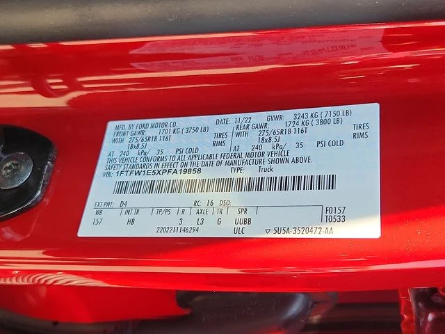 Certified Used 2023 Rapid Red Metallic Tinted Clearcoat Ford Lariat image 28