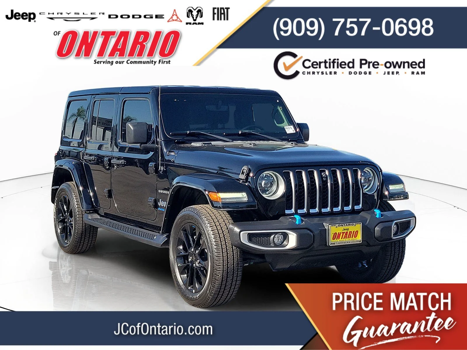 Certified Used 2023 Black Jeep Sahara 4xe image 1