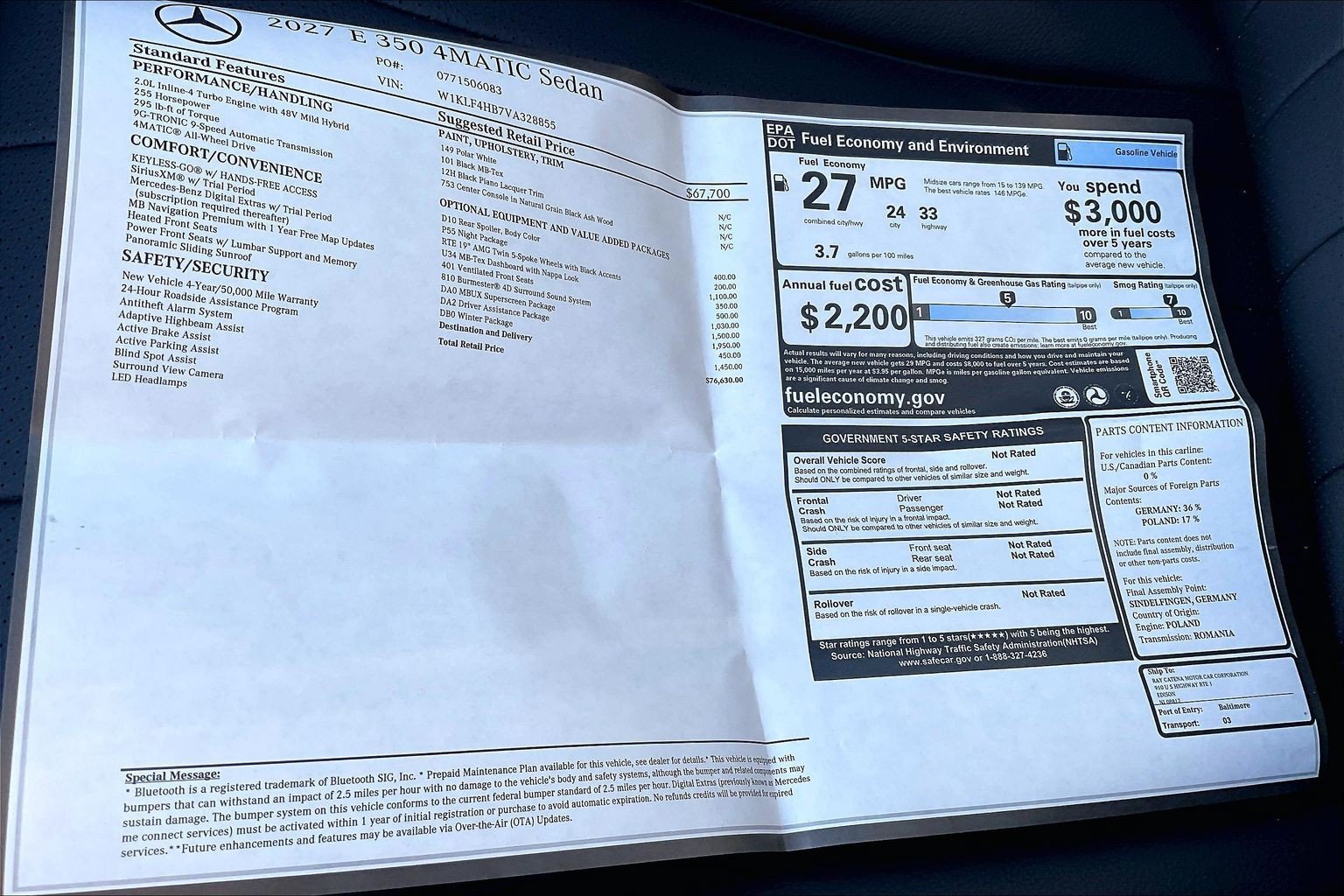 New 2027 Polar White Mercedes-Benz E 350 image 26