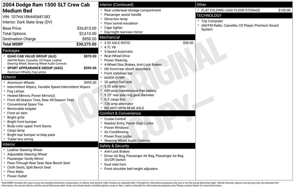 Used 2004 Black Dodge SLT image 6