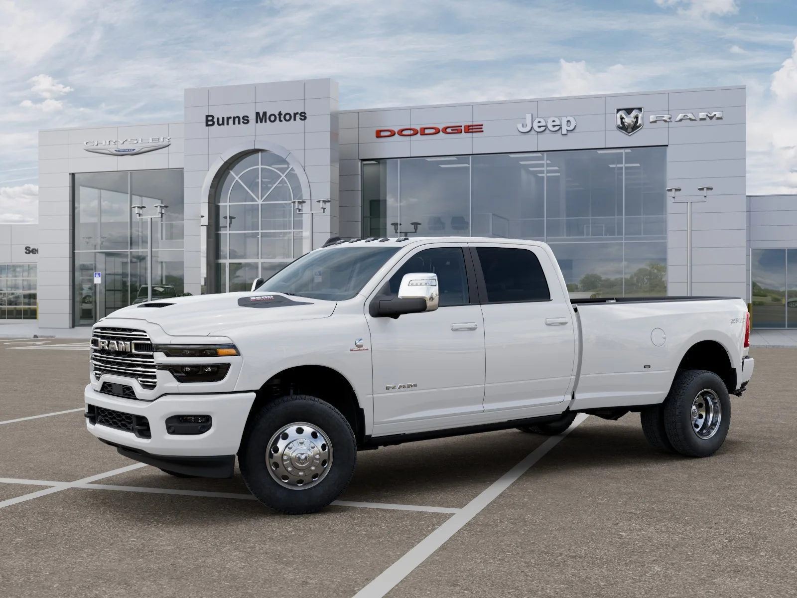New 2027 Bright White Clear-Coat Exterior Paint RAM Laramie Dually image 2