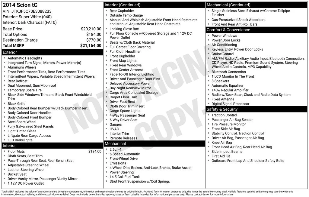 Used 2014 White Scion Base image 7