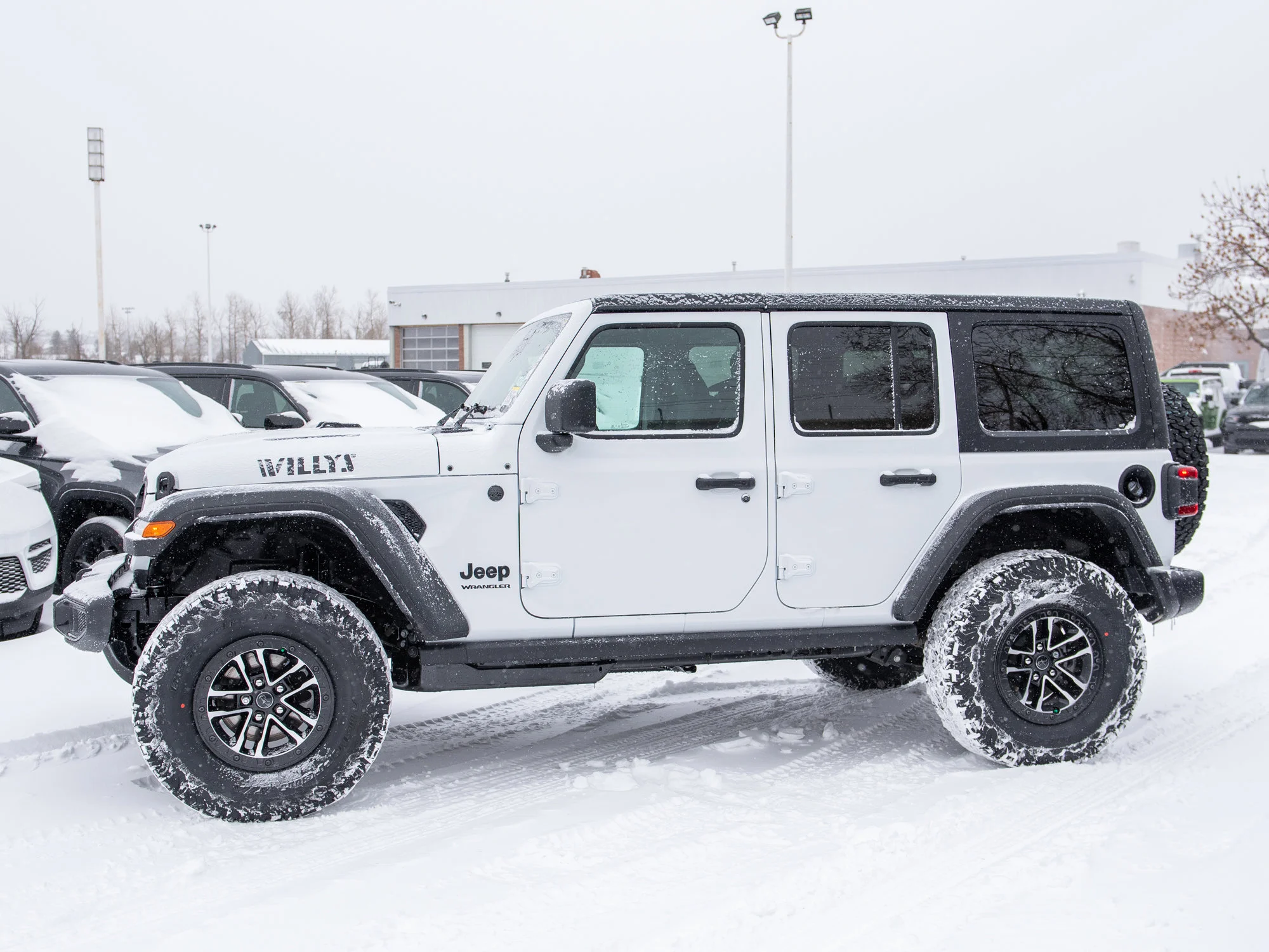 New 2026 White Jeep Willys* 4 Door 4x4, 35 Inch Tires, 4.56 Axle Ratio, Rock Rails image 2