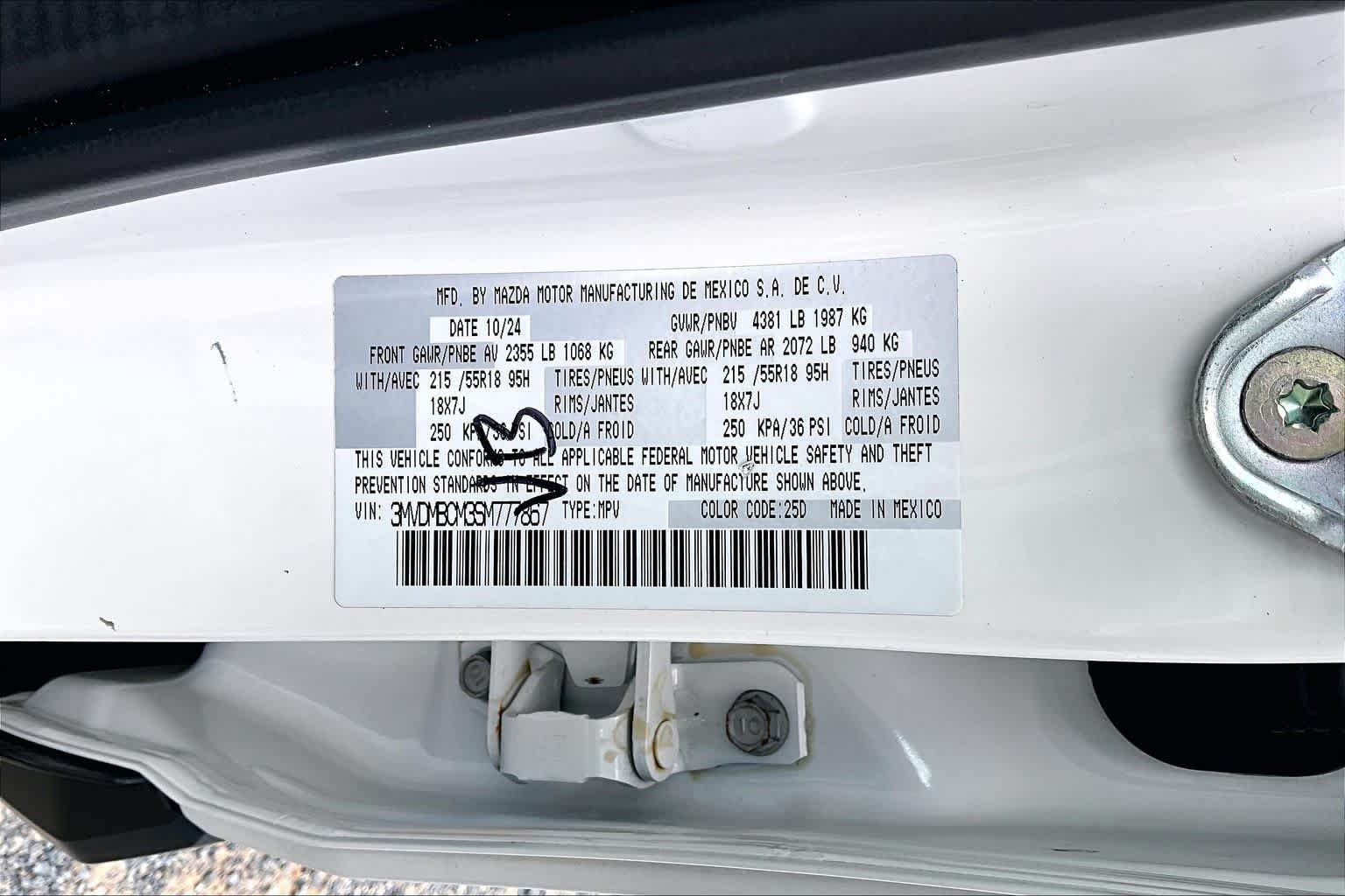 Used 2025 Snowflake White Pearl Mica Mazda 2.5 S Preferred Package image 34