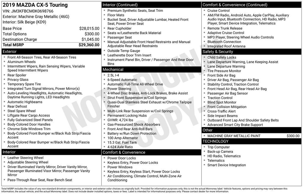 Used 2019 Machine Gray Mazda Touring image 35