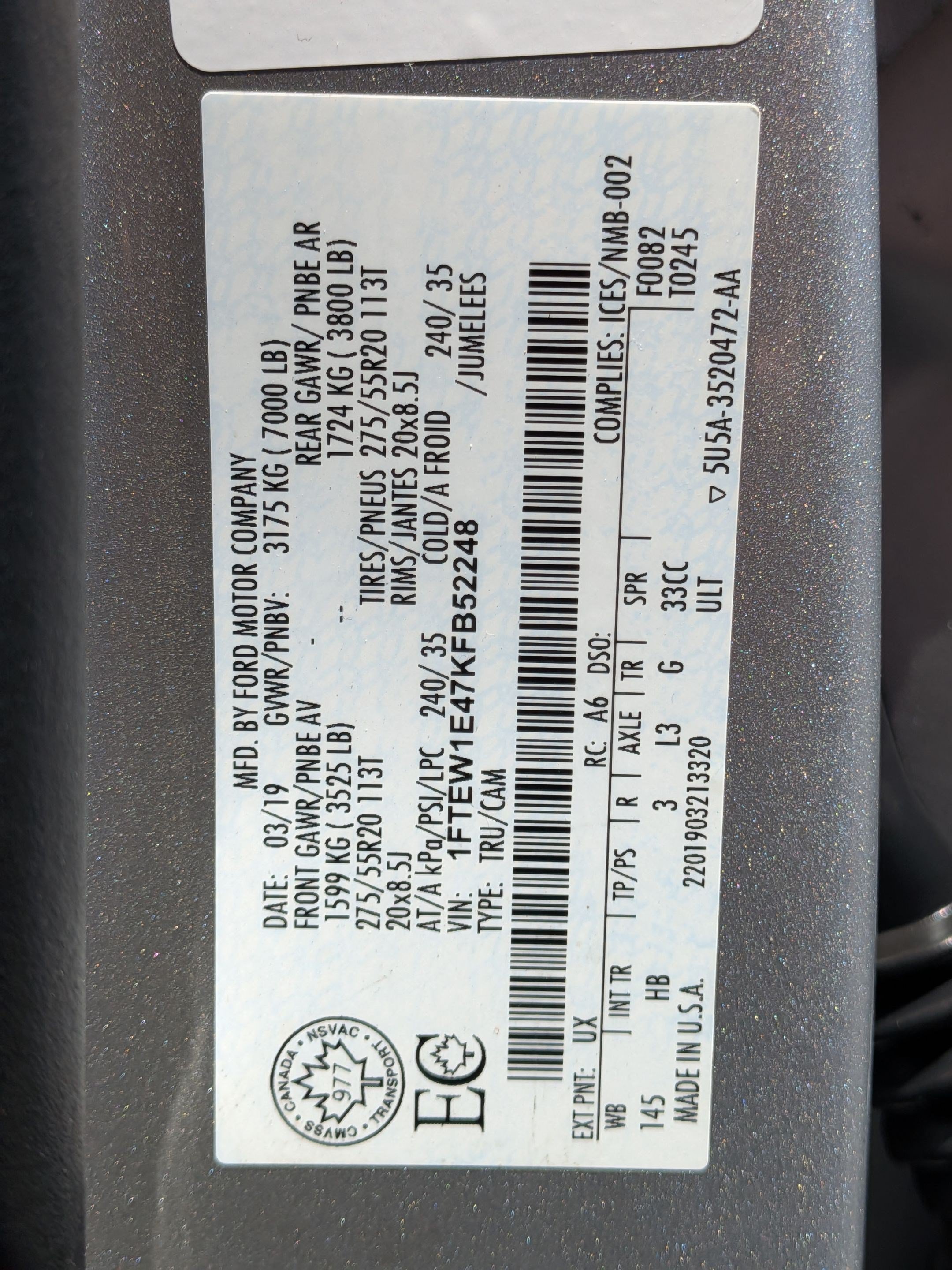 Used 2019 Ingot Silver Metallic Ford LARIAT image 33