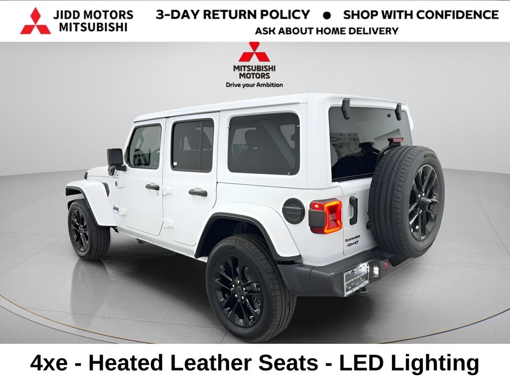 Used 2025 Bright White Clearcoat Jeep Sahara 4xe image 6