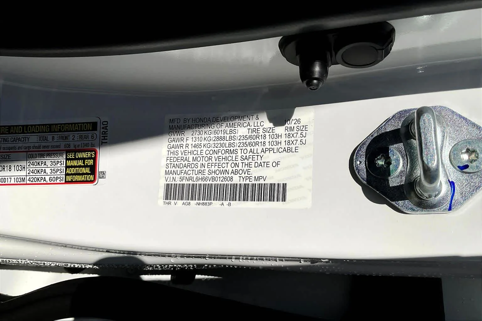 New 2027 Platinum White Pearl Honda EX-L image 19