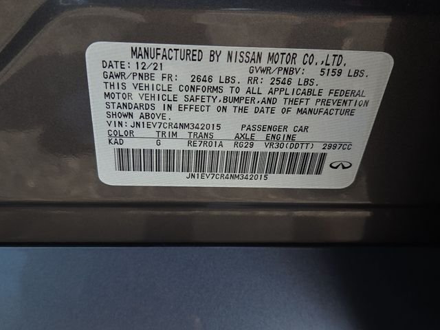 Used 2022 Graphite Shadow INFINITI SENSORY image 7