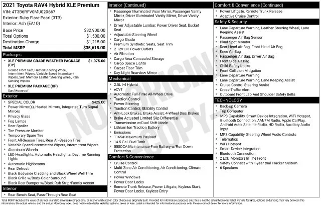 Used 2021 Red Toyota XLE Premium image 6