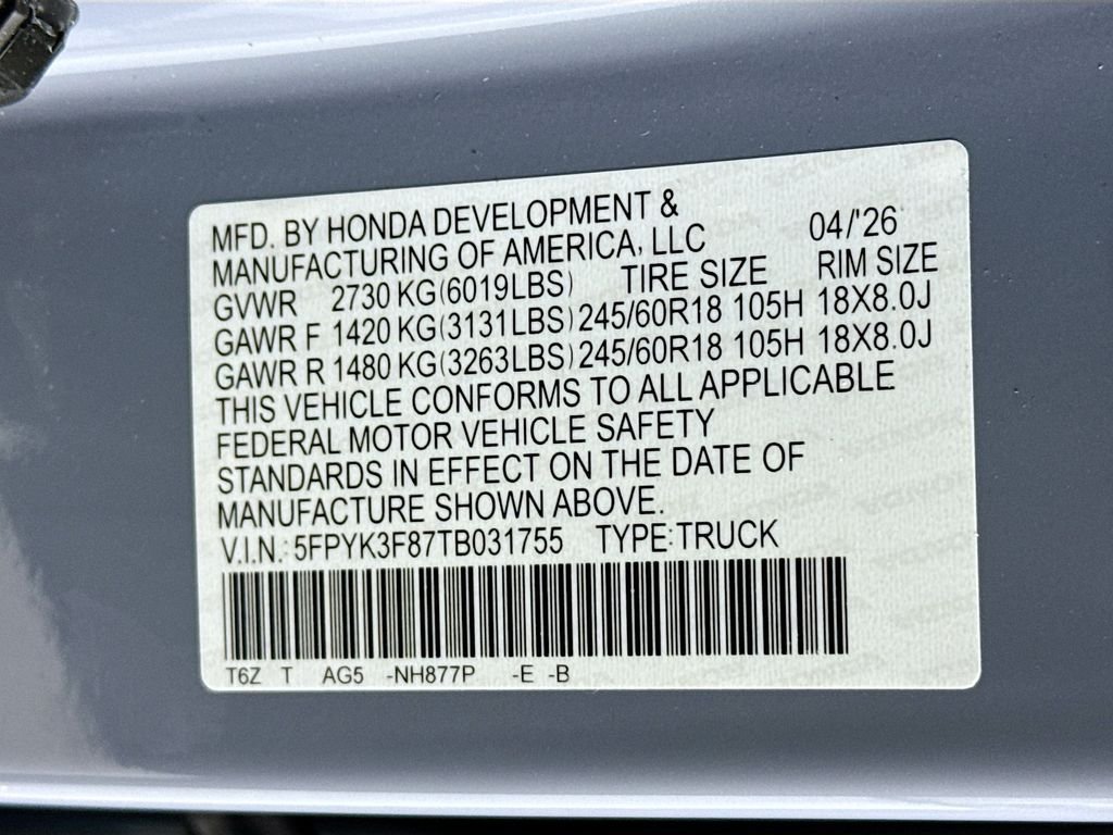 New 2026 Sonic Gray Pearl Honda Black Edition image 32