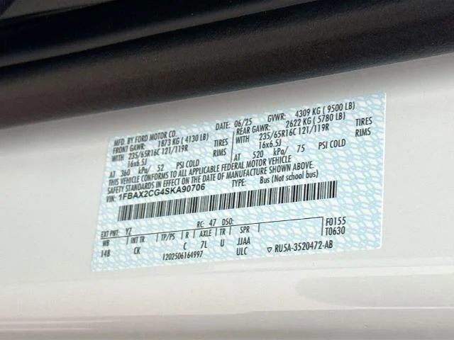 New 2025 Oxford White Ford Passenger Van XLT image 66