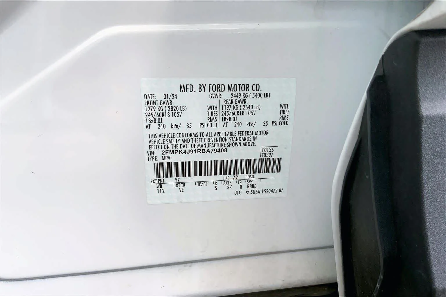 Used 2024 Oxford White Ford SEL image 33