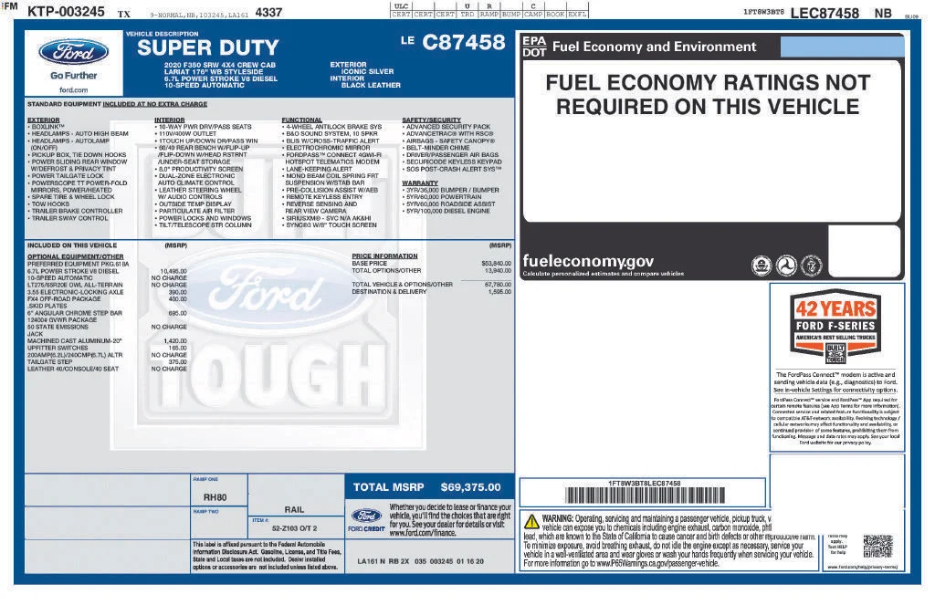 Used 2020 Silver Metallic Ford Lariat image 43