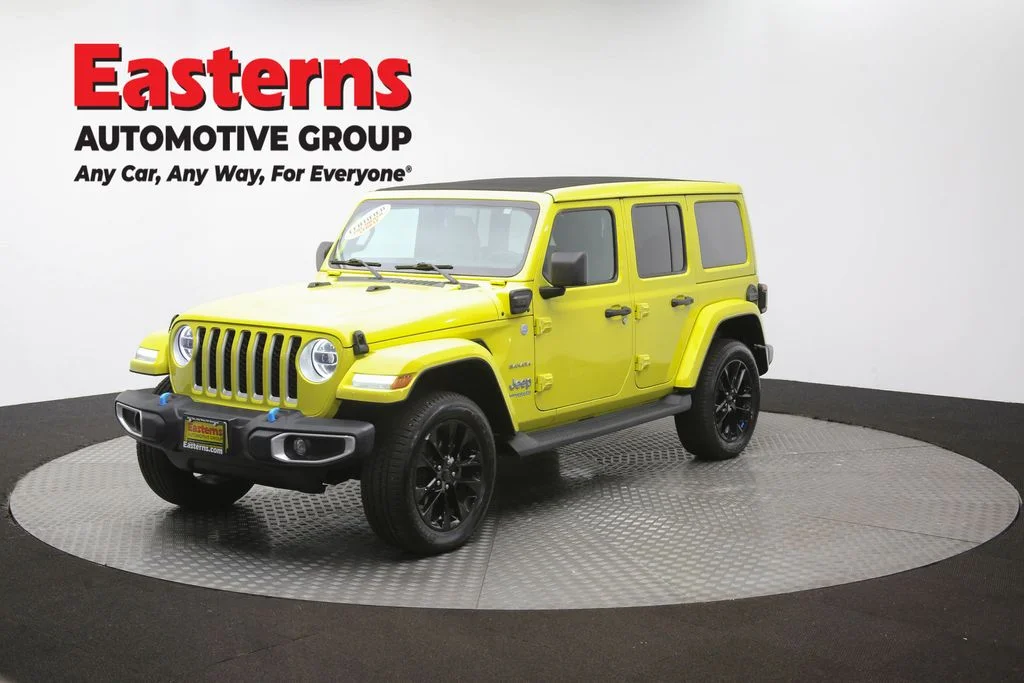 Used 2022 Yellow Jeep Unlimited Sahara 4xe image 56