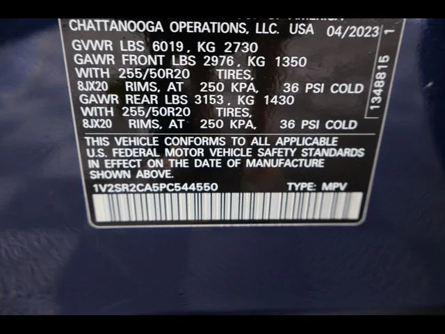 Used 2023 Blue Volkswagen 3.6L V6 SEL R-Line image 32