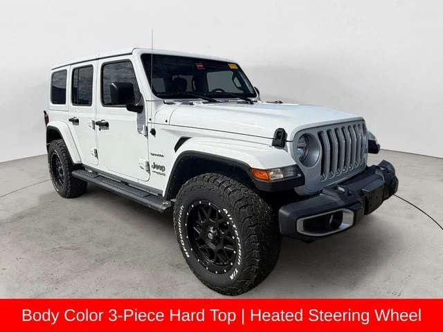 Used 2021 Bright White Clearcoat Jeep Unlimited Sahara image 5