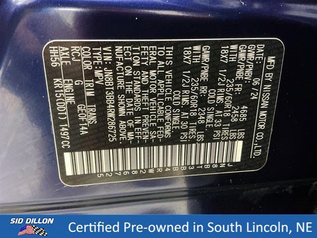 Used 2024 Deep Ocean Blue Pearl Nissan SV image 15