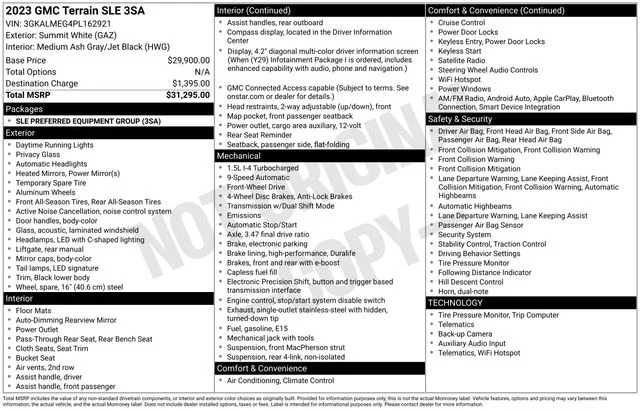 Used 2023 White GMC SLE image 4