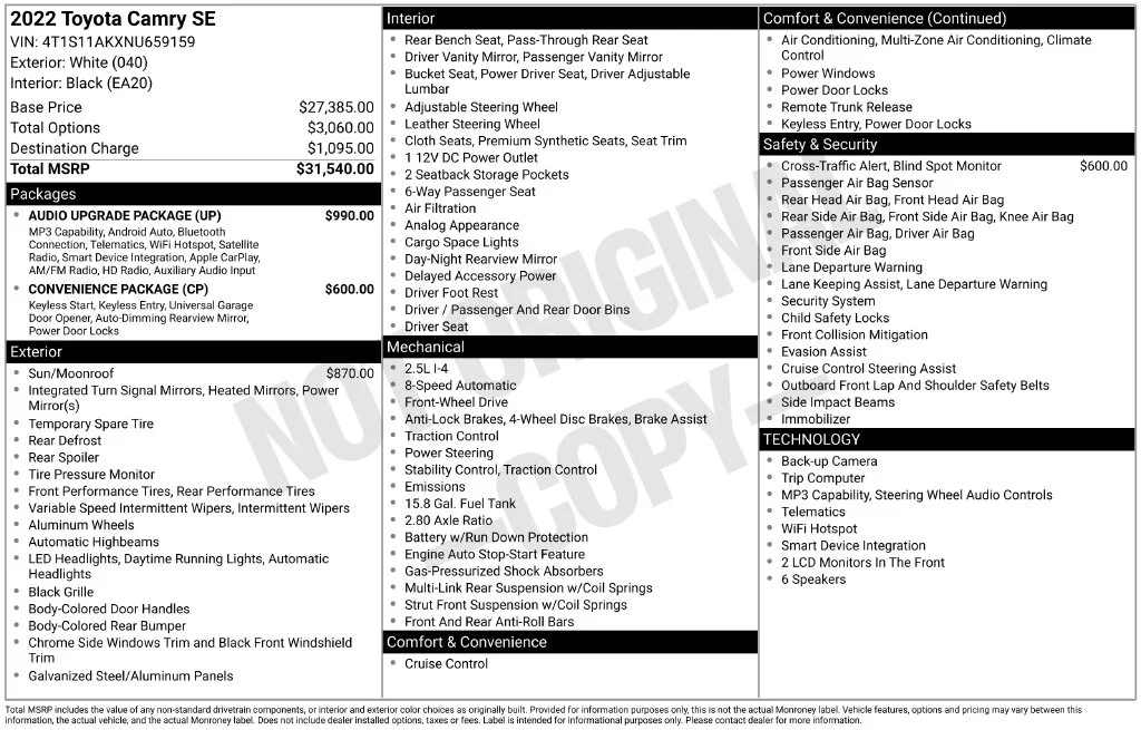 Used 2022 Off-white Toyota SE image 7