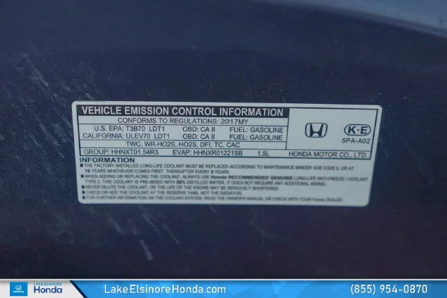 Used 2017 Obsidian Blue Pearl Honda EX-L image 31