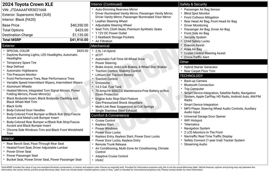Used 2024 Red Toyota XLE image 2