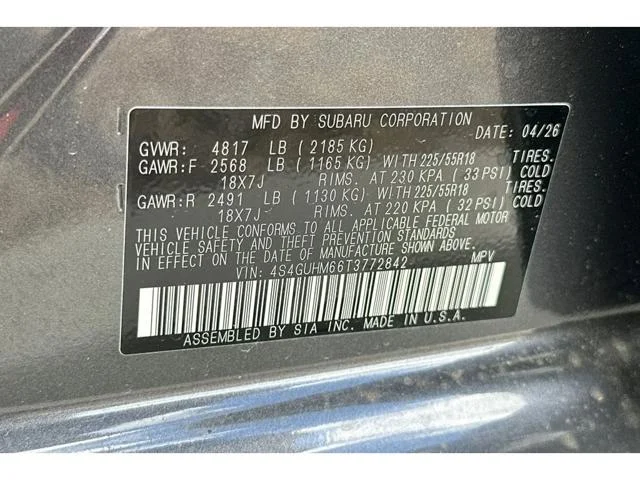 New 2026 MAGNETITE GRAY PEARL Subaru Limited image 54
