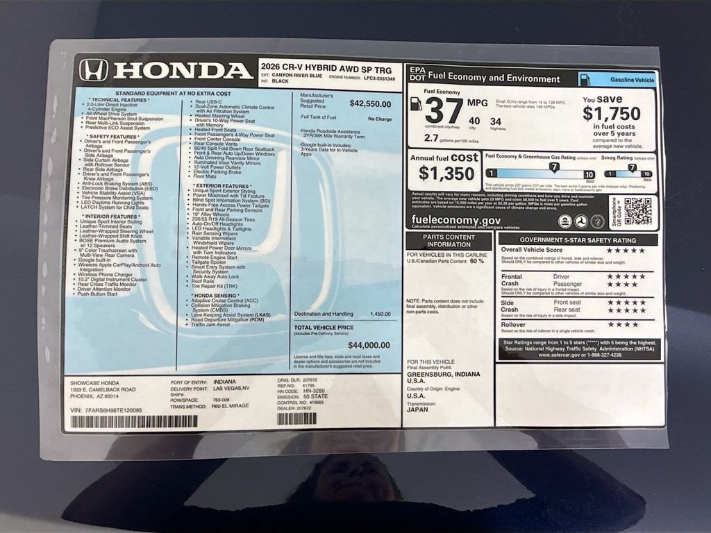 New 2026 Canyon River Blue Metallic Honda Sport Touring image 9
