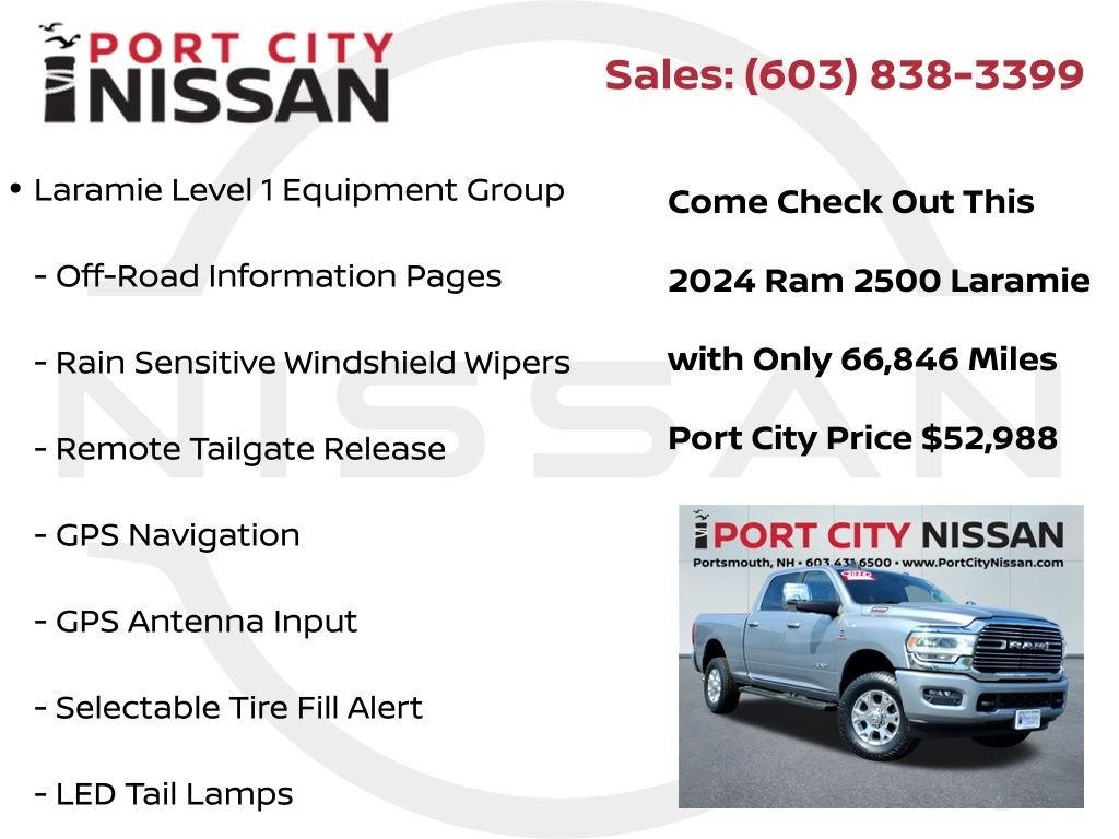 Used 2024 Billet Silver Metallic Ram Laramie level 1 w/safety group & cummins 6.7l diesel image 15