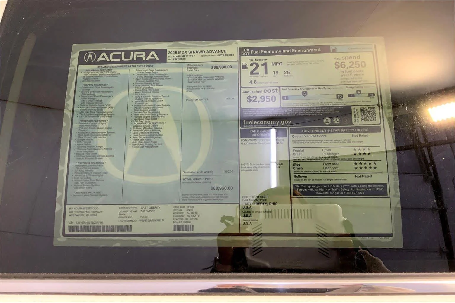 New 2026 Platinum White Pearl Acura With Advance Package image 19