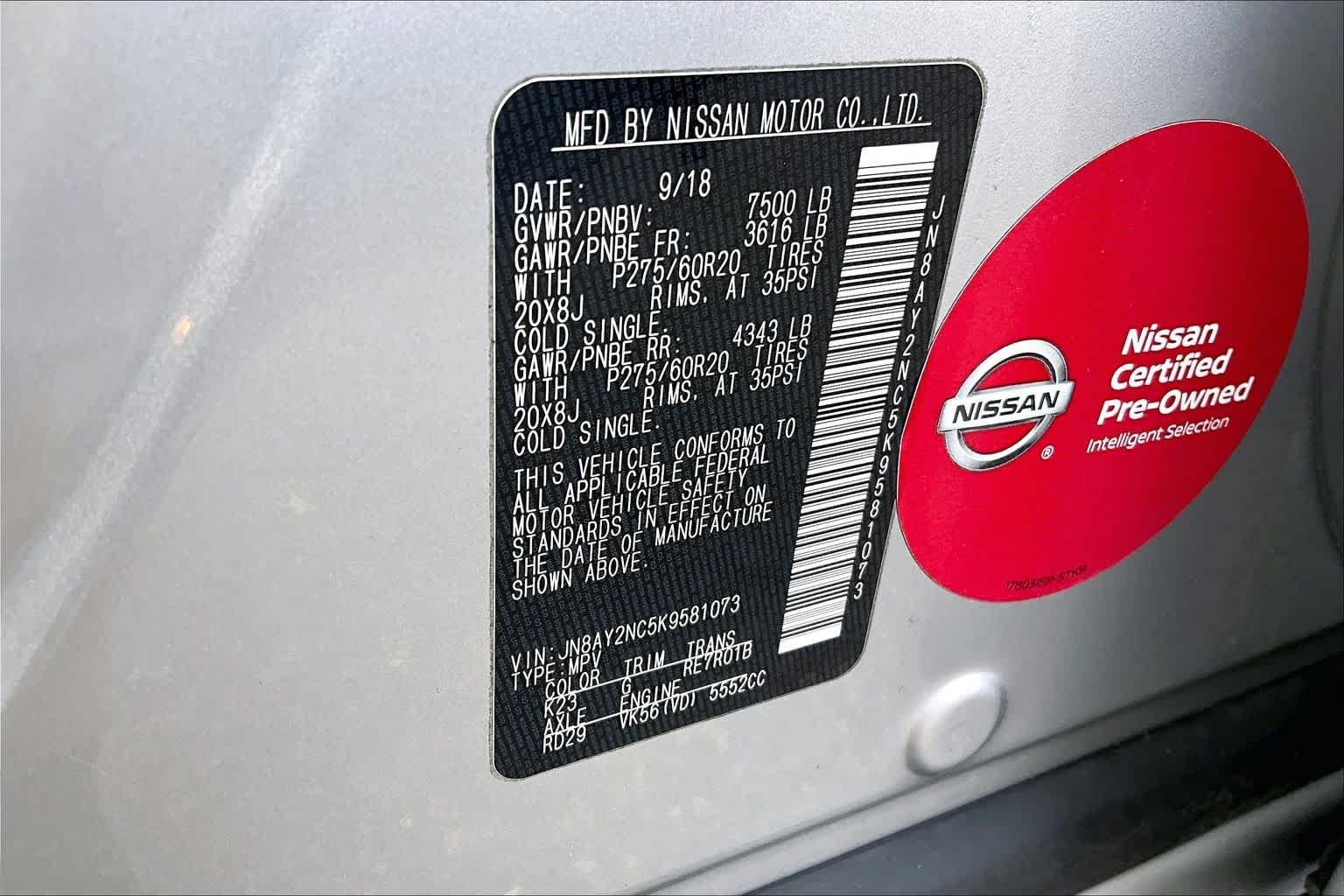 Used 2019 Brilliant Silver Metallic Nissan Platinum image 33