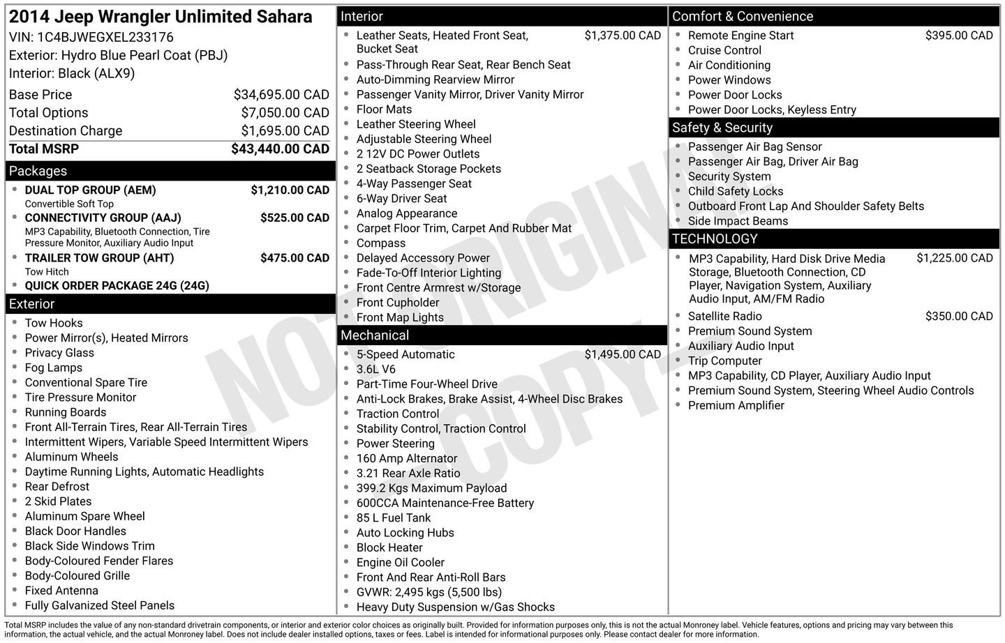 Used 2014 Blue Jeep Unlimited Sahara image 2
