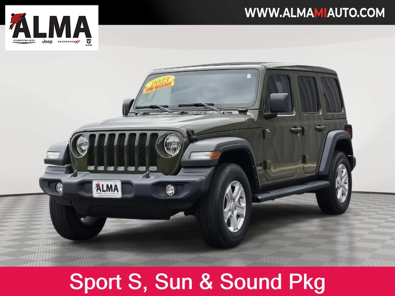 Used 2023 Sarge Green Clearcoat Jeep Sport S image 3